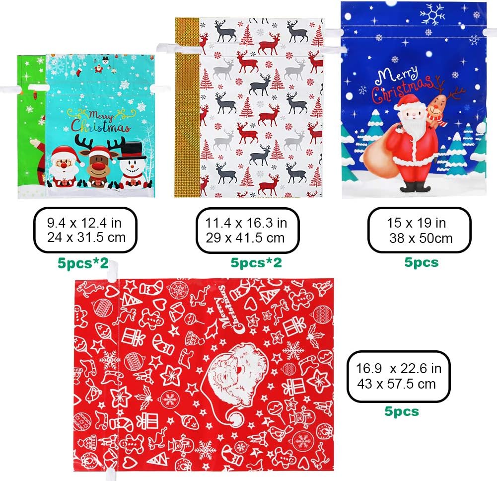 Premium Holiday Drawstring Gift Bags™