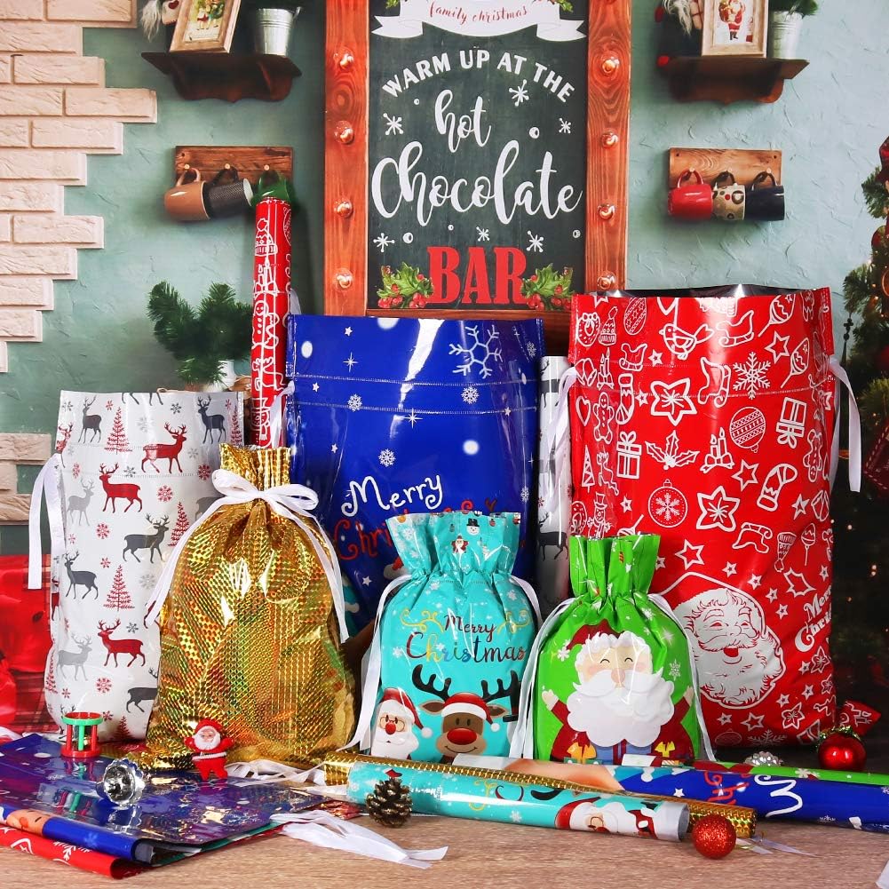 Premium Holiday Drawstring Gift Bags™